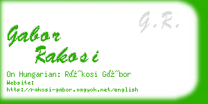 gabor rakosi business card
